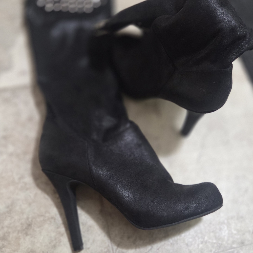 BCBGeneration Black Studded Heeled Boots